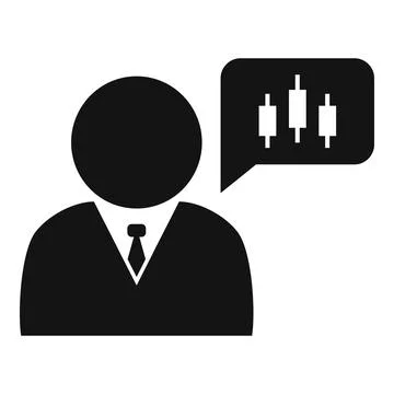 Trader thinking icon, simple style Stock Illustration