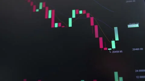 Trader trades bitcoins with computer Stock Footage 221559302