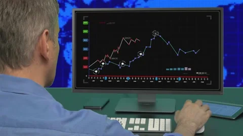 Trader Using Computer  Stock Footage 200717293