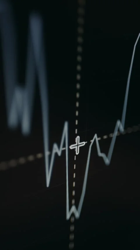 Trader using a financial line chart Stock Footage 329764091