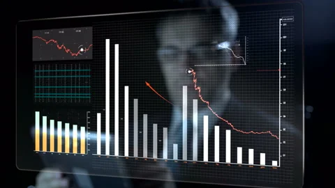 Trader using touch screen Stock Footage 210459928