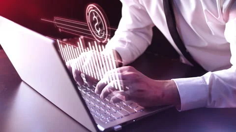 The Trader Is Watching The Fall Of The Dollar 4K Stock Footage 245516226