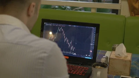 Trader at work. bitcoin trade Stock Footage 84781739