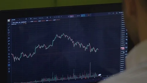 Trader at work. bitcoin trade Stock Footage 84781869