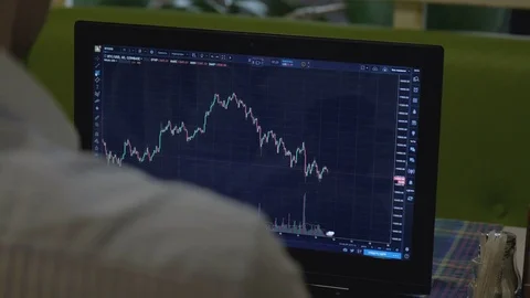 Trader at work. bitcoin trade Stock Footage 84782427