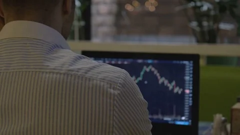 Trader at work. bitcoin trade Stock Footage 84782670