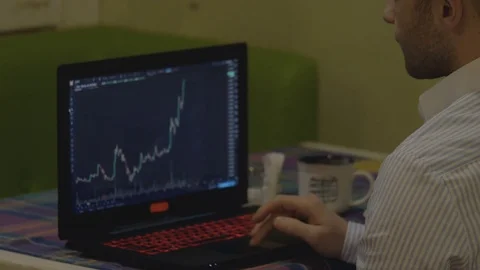 Trader at work. bitcoin trade Stock Footage 84782814