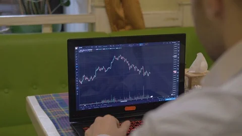 Trader at work. bitcoin trade Stock Footage 84783227