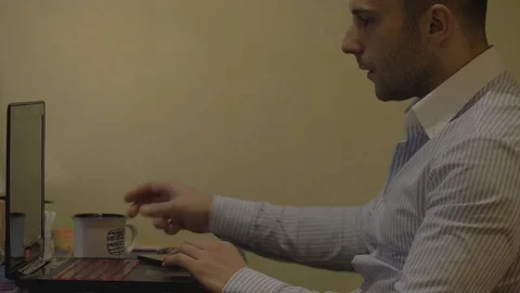 Trader at work. bitcoin trade Stock Footage 84783612