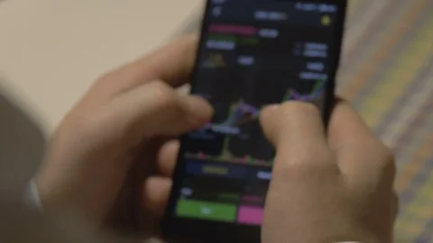 Trader at work. bitcoin trade Stock Footage 84784094