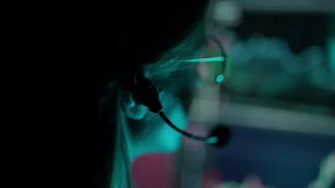 Trader is working with multiple computer screens with charts and data analysis Stock Footage 159628972