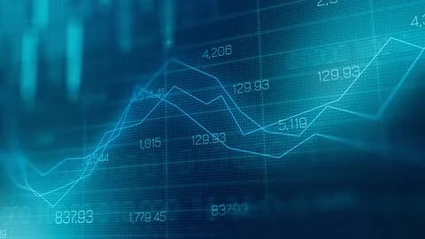 Traders analyze charts and graphs for market trends and data in the trading room Stock Illustration