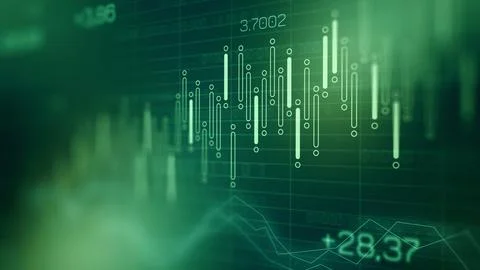 Traders analyze charts and graphs to inform investment decisions in the stock Ilustración de archivo