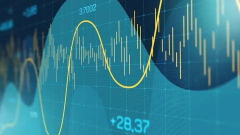 Traders analyze charts and graphs to make decisions about market trends and Stock Illustration