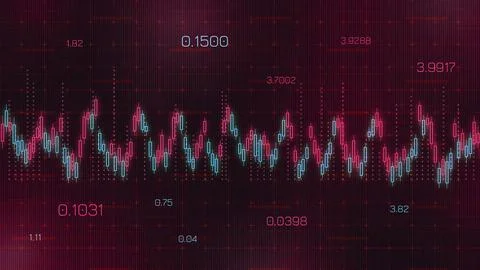 Traders analyze charts with data points and trends during market hours in a Stock Illustration