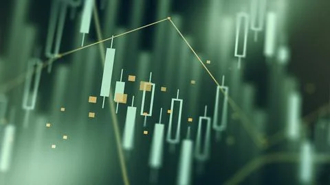 Traders analyze charts with data showing prices and market trends in real time Ilustración de archivo