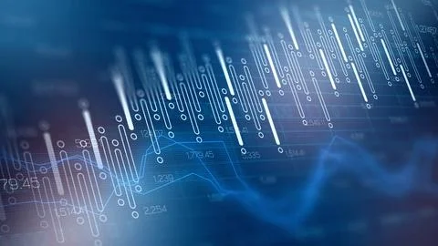 Traders analyze charts for financial data in real time using digital tools and Stock Illustration