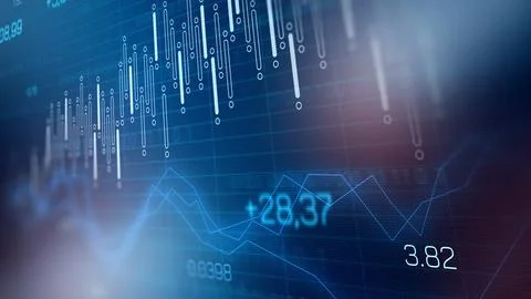Traders analyze charts with graphs and data in a financial setting during Illustrazione stock