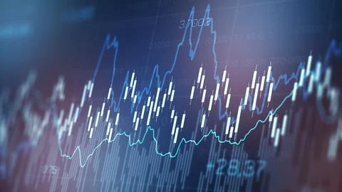 Traders analyze charts showing patterns and data in a financial market Stock Photos