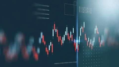 Traders analyze data from charts and graphs of stock prices during market hours Illustrazione stock