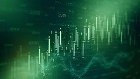 Traders analyze data from charts in a busy market setting during trading hours Stock Illustration