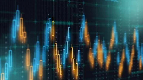 Traders analyze data on charts during market activity at a trading desk Stock Illustration