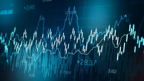 Traders analyze data from market charts in real time during trading session Ilustración de archivo