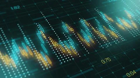 Traders analyze financial charts and graphs for market trends and data insights Illustrazione stock