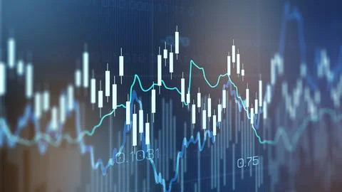 Traders analyze financial charts with data points in a trading session Stock Illustration