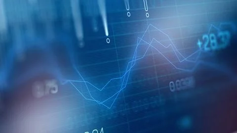 Traders analyze financial data through charts and graphs showing market trends Stock Illustration