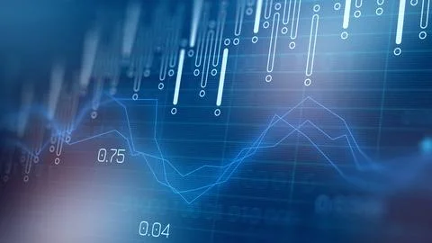 Traders analyze graphs and charts for market trends during day trading session Stock Illustration