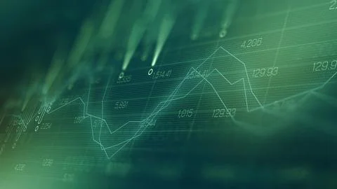 Traders analyze graphs and charts showing data trends and market movements Illustrazione stock