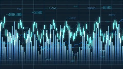 Traders analyze growth patterns on financial charts during market hours in a イラスト素材