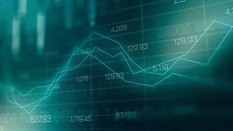 Traders analyze market data through graphs and charts during trading hours Stock Photos