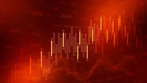 Traders analyze market data through graphical representations of trends and Stock Photos