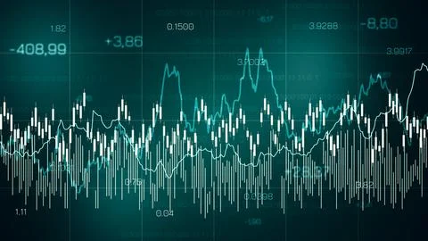 Traders analyze market data with various charts and graphs during active Illustrazione stock