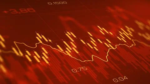 Traders analyze market trends through digital charts and graphs displaying Stock Illustration