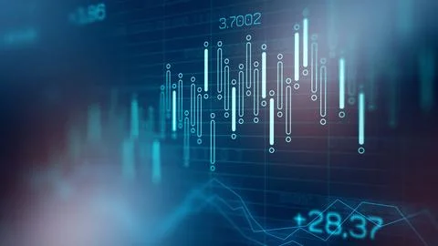 Traders analyze market trends using charts and graphs in financial analysis イラスト素材