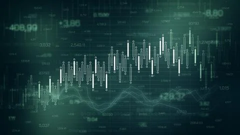 Traders analyze market trends using charts and graphs for decision making Stock Illustration