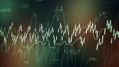 Traders analyze market trends using charts and graphs in real time during Stock Illustration