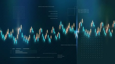 Traders analyze market trends using graphs and charts during live trading Stock Illustration
