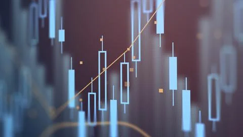 Traders analyze market trends using charts and graphs in financial trading Stock Illustration