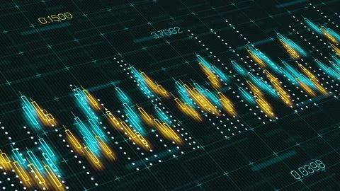 Traders analyze market trends using charts and graphs for decision making in Stock Illustration