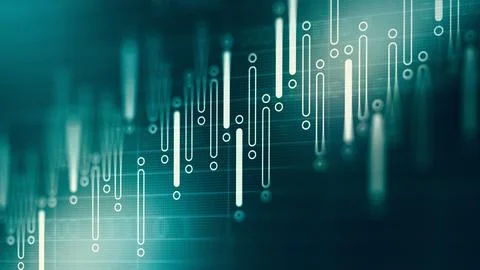 Traders analyze market trends using charts and graphs in real time during Stock Illustration