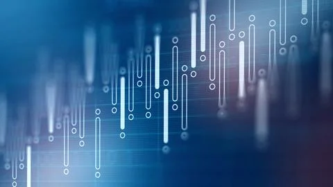 Traders charts showing graphs and data analysis in a financial market setting Stock Photos