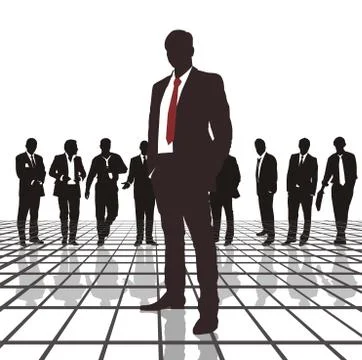 Traders headed by the chief Stock Illustration