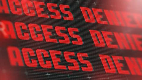 Traders review access denied messages on a digital display during market hours Stock Illustration