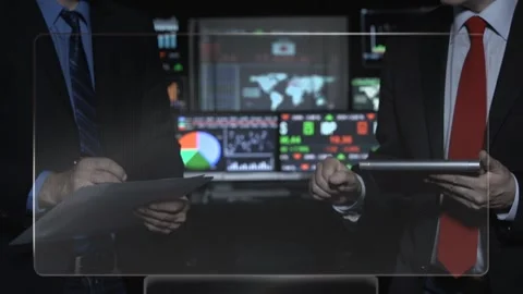 Traders with screen Stock Footage 200136742