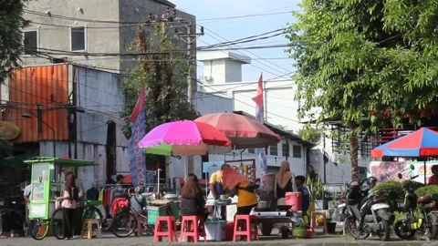 Traders selling on the sidewalk Stock Footage 310485900