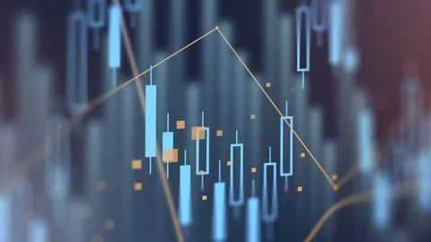 Traders use charts to analyze market trends during daytime trading hours Stock Illustration